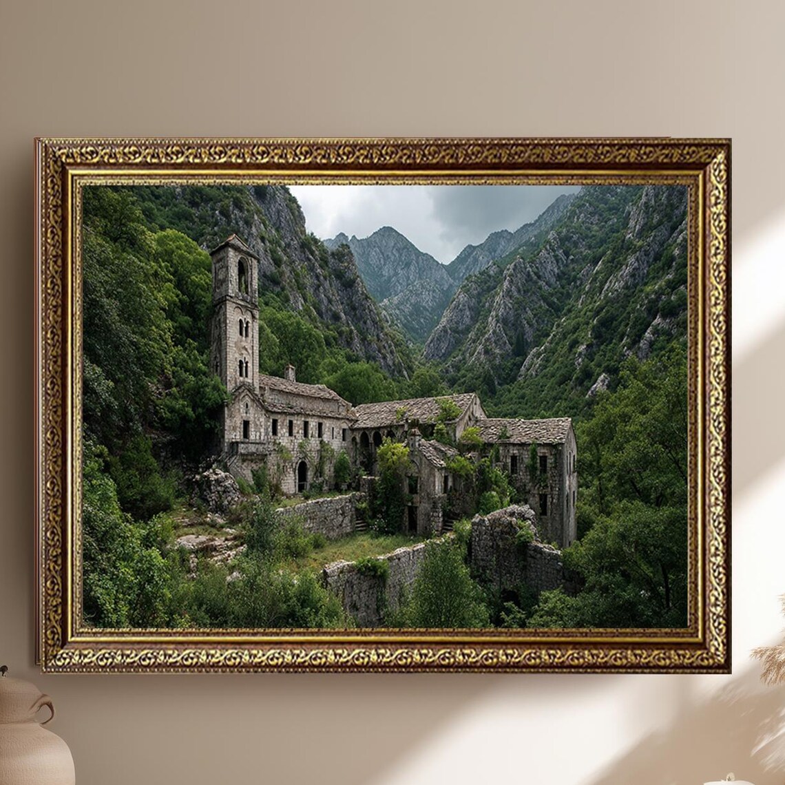 Abandoned Monastery, Ancient Ruins In Mountains