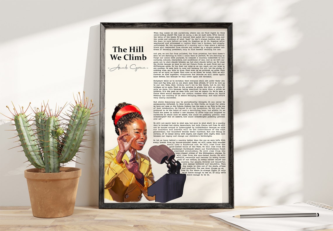 The Hill We Climb Amanda Gorman Poem Portrait Inauguration Poster - Image 4