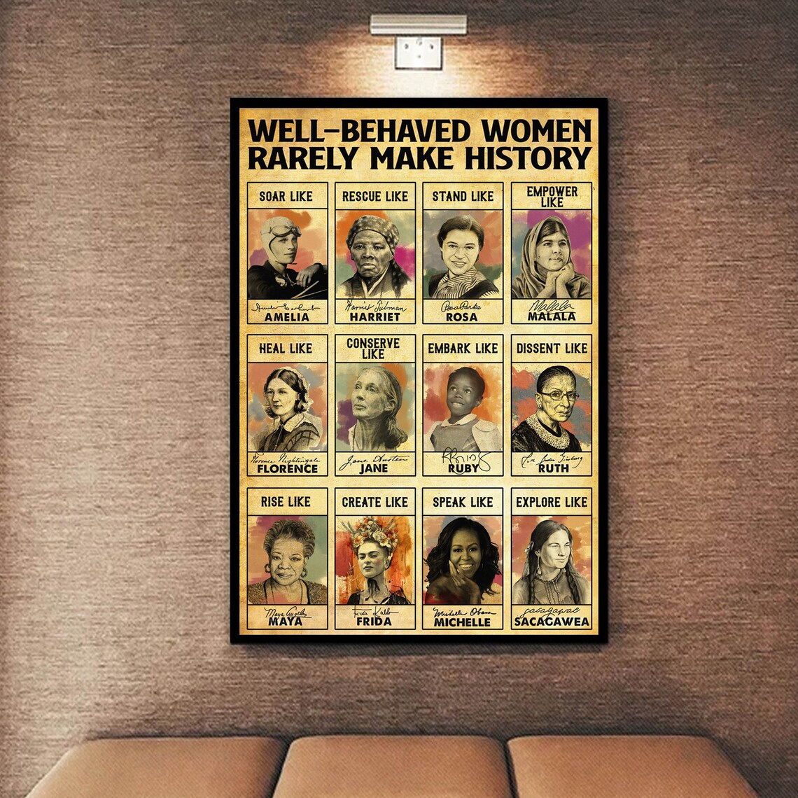 Well Behaved Women Rarely Make History Inspirational Women Poster - Image 3