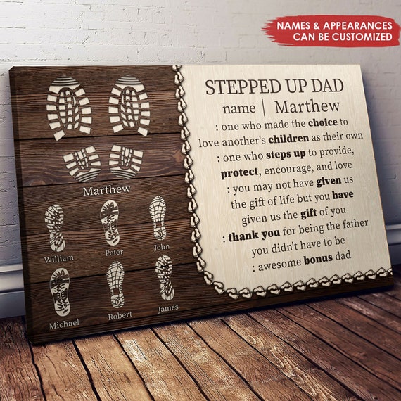 Thank You For Being The Father You Didnt Have To Be Personalized Fathers Day Gift Family Daddy Day Gifts Wall Art
