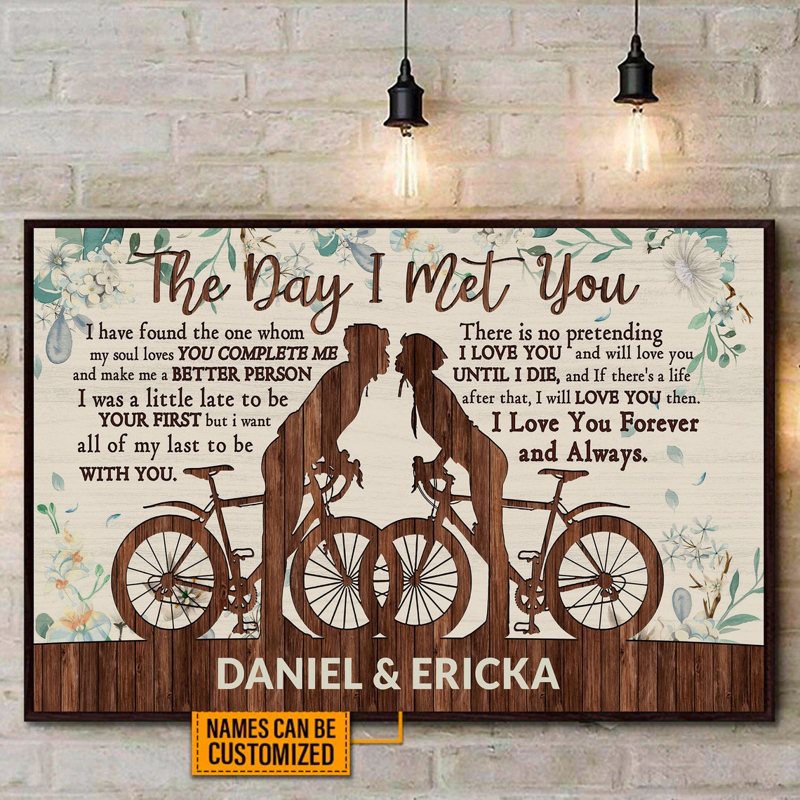 Personalized Cycling Couple The Day I Met You Forever And Always Poster Romantic Cycling Memory - Image 4