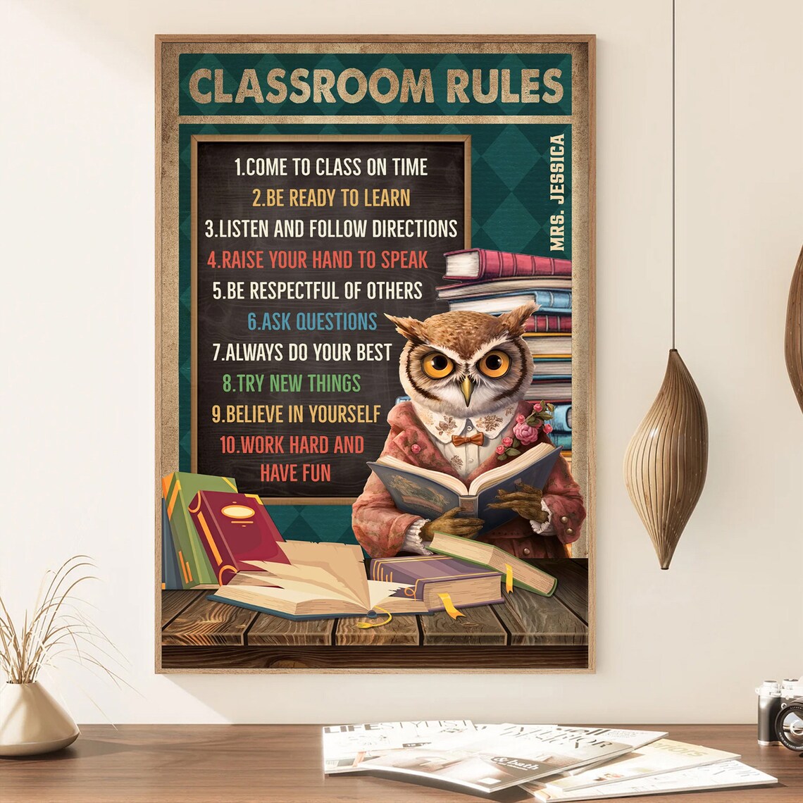 Personalized Classroom Rules Poster, Back To School - Image 4