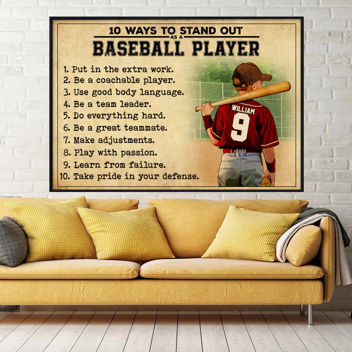 10 Ways to Stand Out as a Baseball Player Vintage Tips Poster - Image 4
