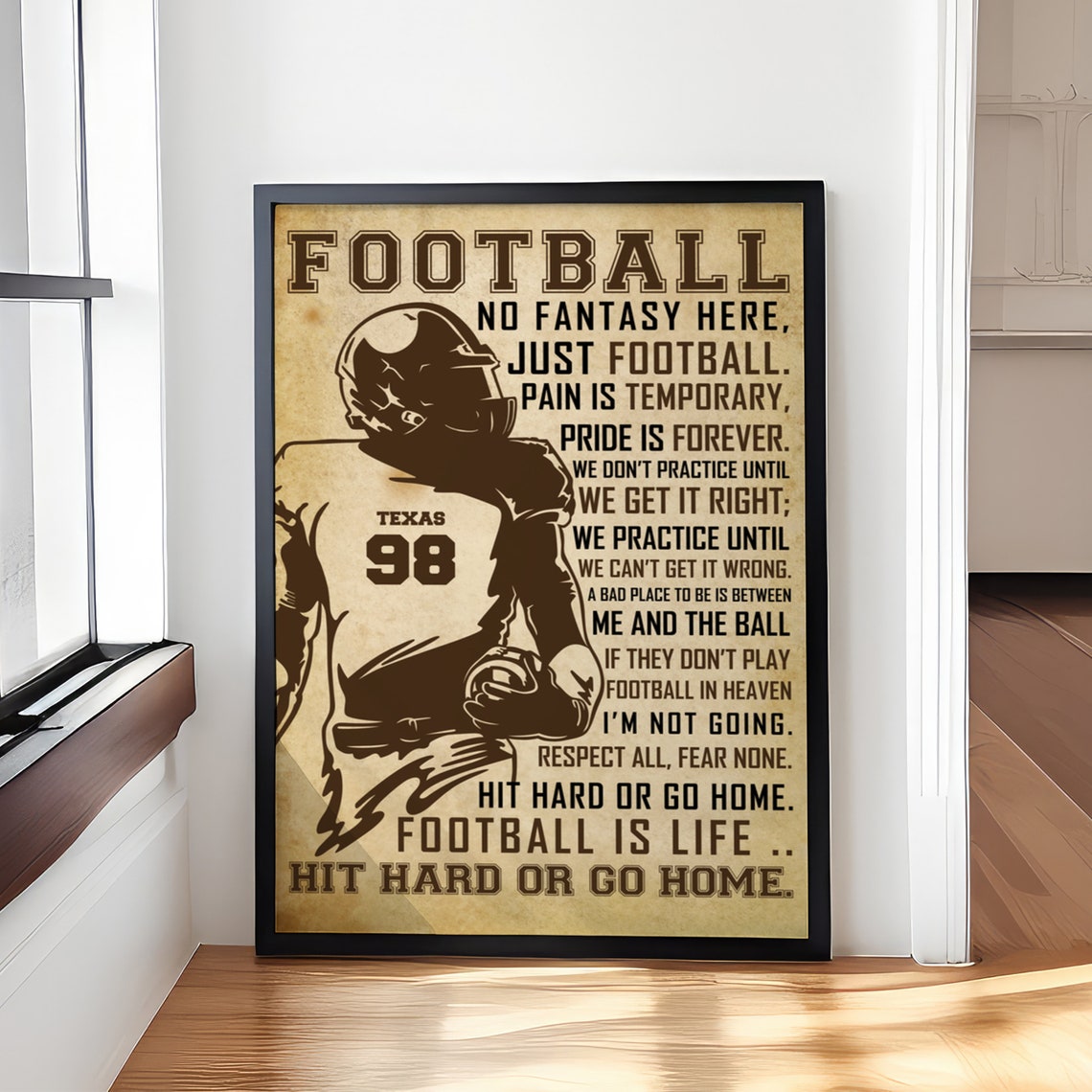 Personalized Football Is Life Posters Football Wall Art Football Wall Art Football Gifts For Boys Kids Bedroom Decor