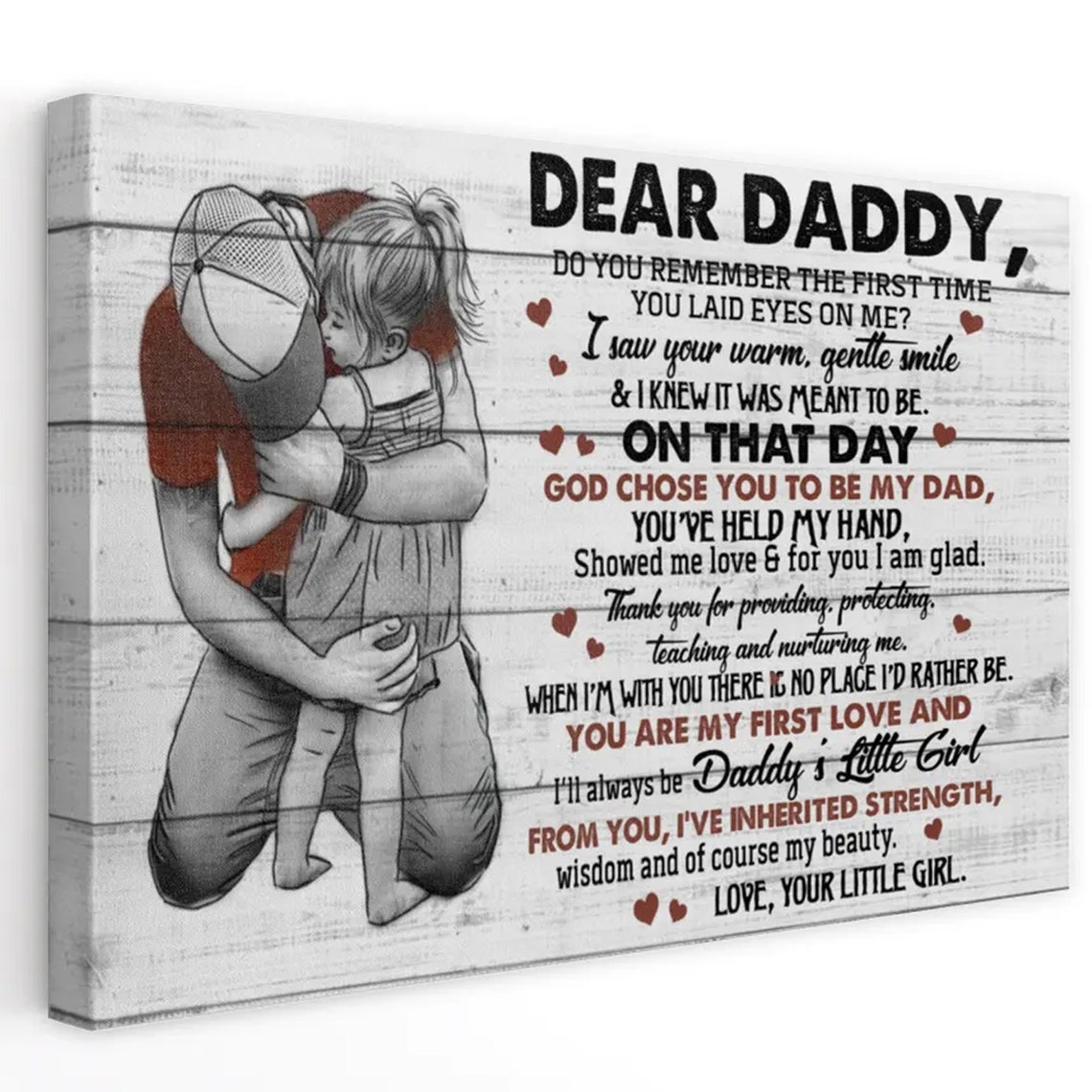 Dear Daddy You Are My First Love Heartfelt Daughter Gift Poster