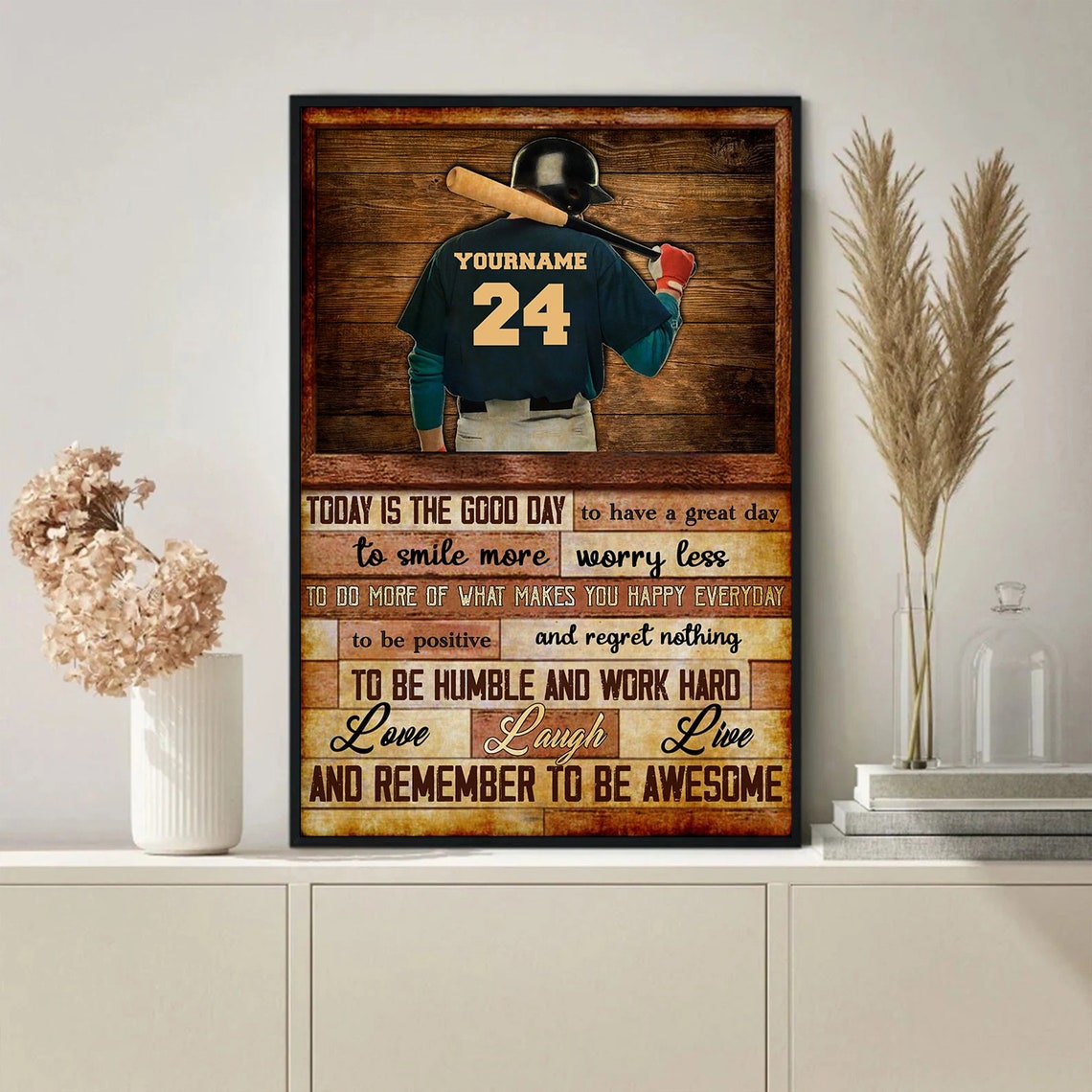 Personalized Baseball Batter Today Is the Good Day Gift Poster - Image 4