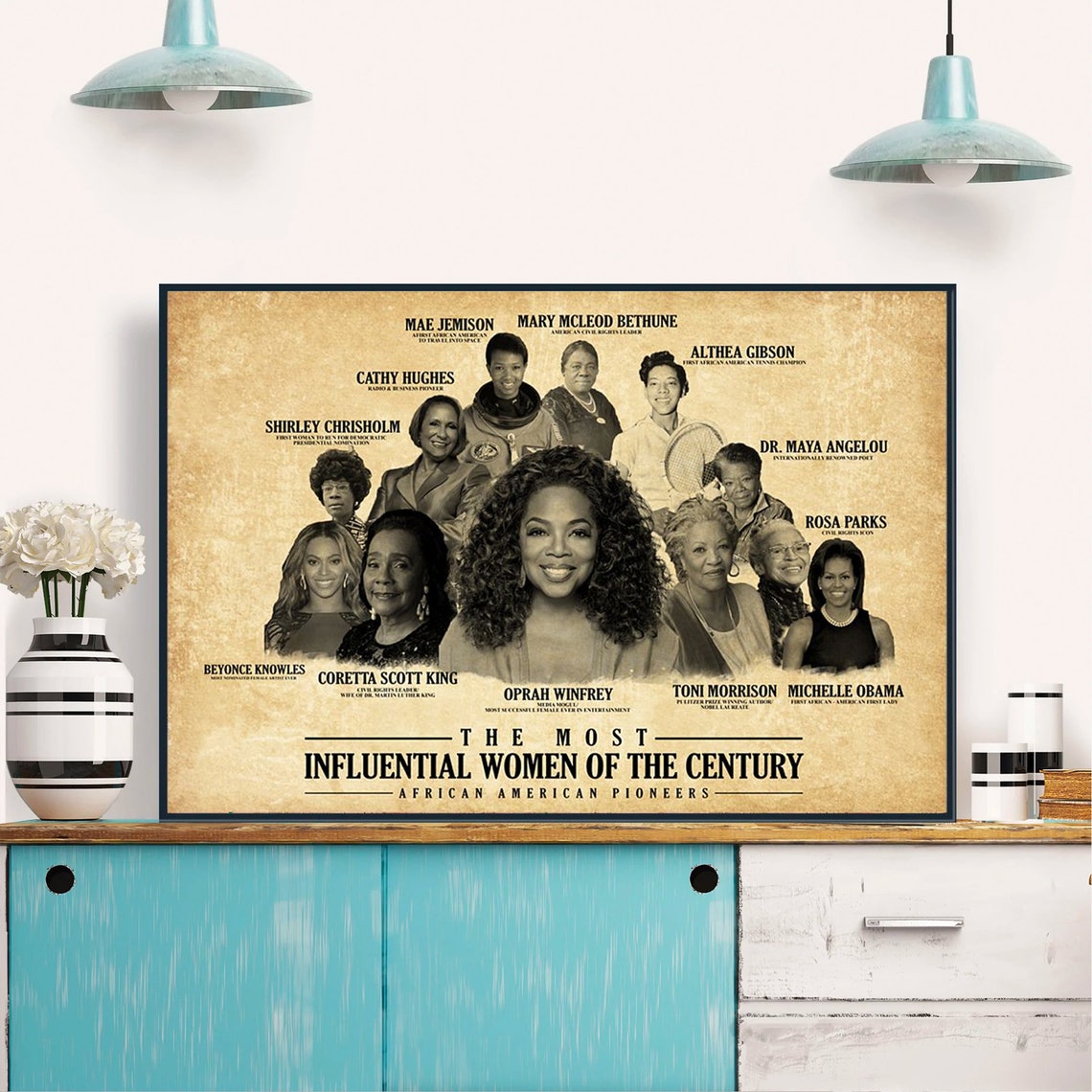 The Most Influential Woman Of The Century Poster Feminist Print Empowering Women Strong Women Vintage Women Speak Womens Rights - Image 4