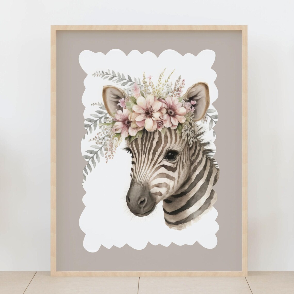Baby Zebra Art Print, Safari Nursery Decor