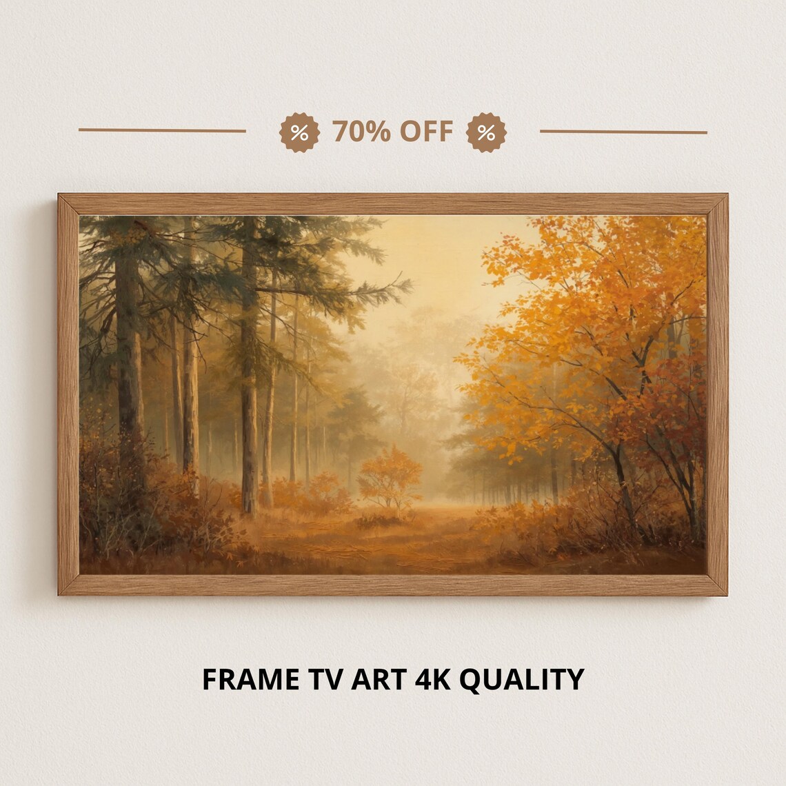 Samsung Frame Tv Art Golden Light In The Autumn Forest