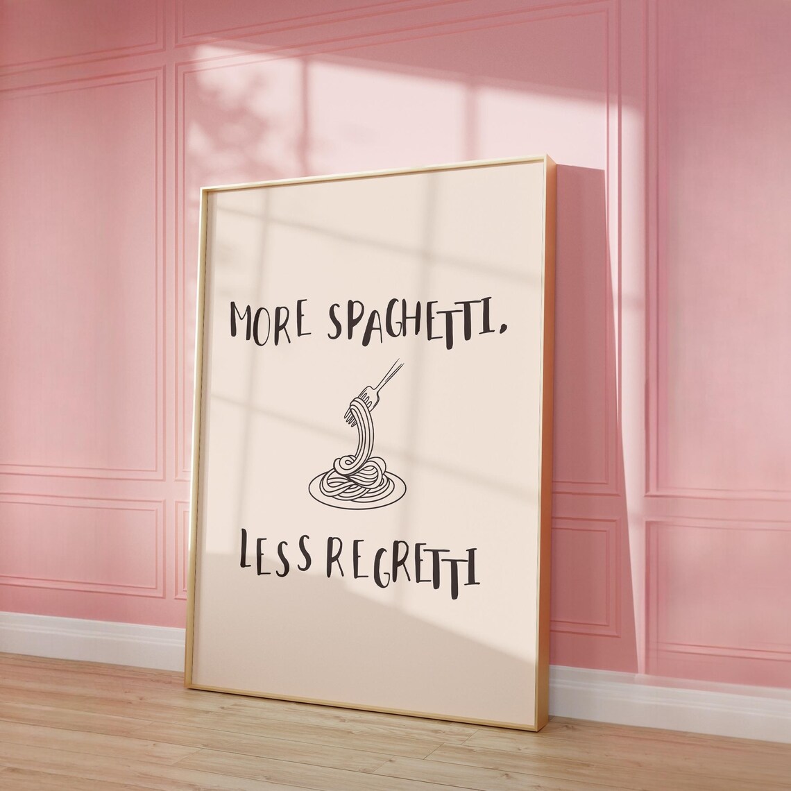 Kitchen Wall Art Cute Kitchen Decor More Spaghetti Less Regretti Poster Funny Kitchen Wall Trendy Typography Print Instant - Image 2
