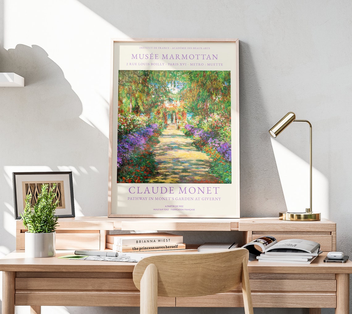 Claude Monet Garden Pathway Giverny Flower Museum Exhibition Poster - Image 3