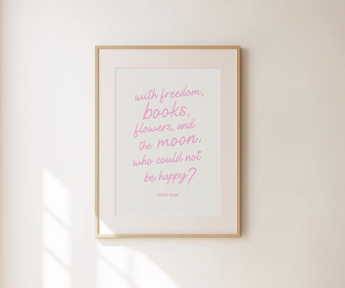 Oscar Wilde Quote Pink Script Typography Inspirational Wall Art Print - Image 2