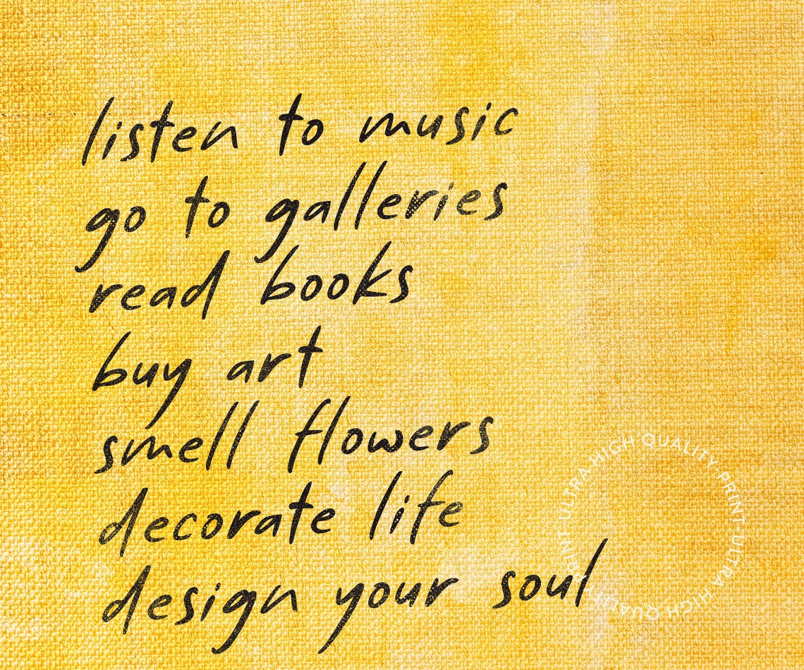 Romanticize Life Handwritten Affirmation List Mustard Yellow Art Print - Image 5