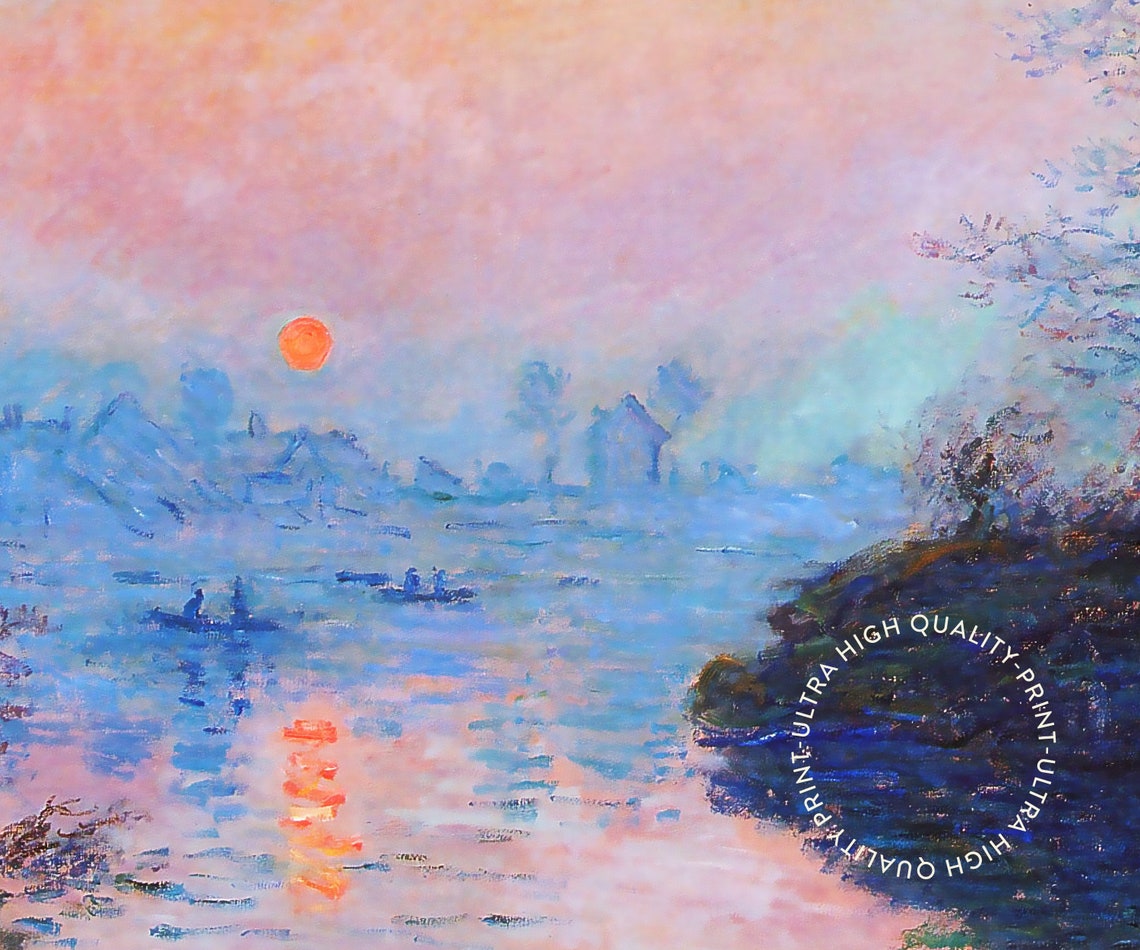 Claude Monet Sunset on the Seine at Lavacourt 1880 River Art Print - Image 5