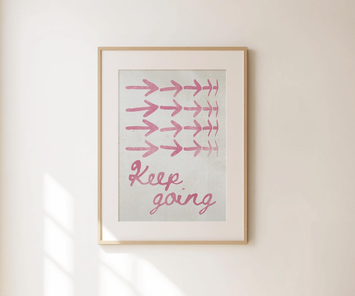 Keep Going Print Self Love Wall Art Spiritual Inspirational Quotes Retro Apartment Decor Cute Affirmation Prints Mid Century Poster - Image 4