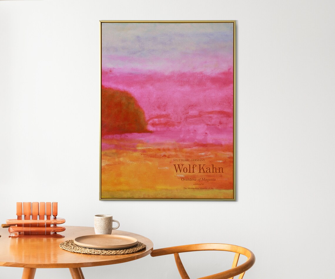 Wolf Kahn Overdose of Magenta Pink Abstract Landscape Exhibition Poster - Image 2