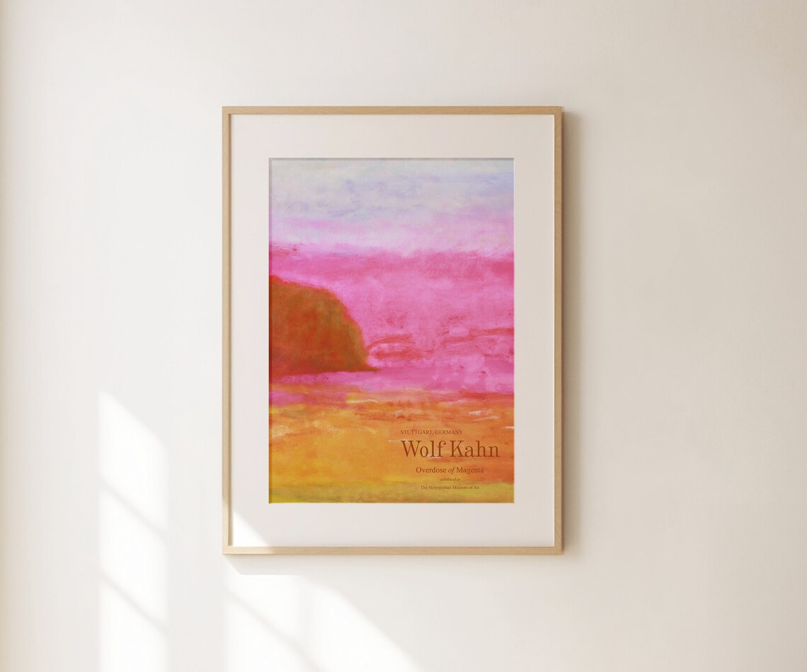Wolf Kahn Overdose of Magenta Pink Abstract Landscape Exhibition Poster - Image 3