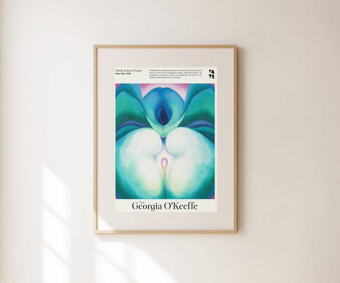 Georgia O'Keeffe White Blue Flower Tate Botanical Close Up Poster - Image 2