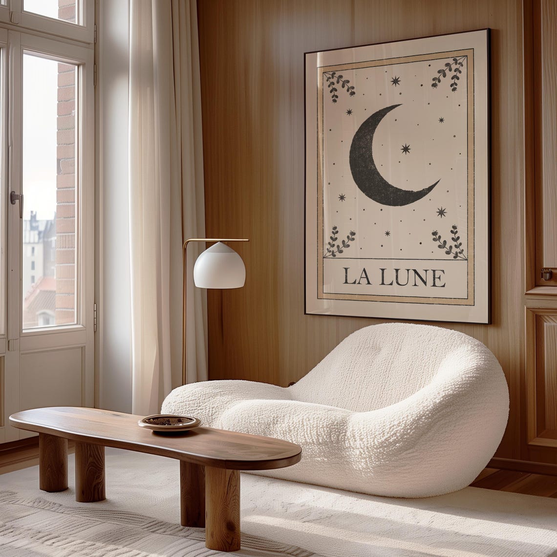La Lune The Moon Vintage Tarot Card Celestial Boho Decor Poster - Image 3