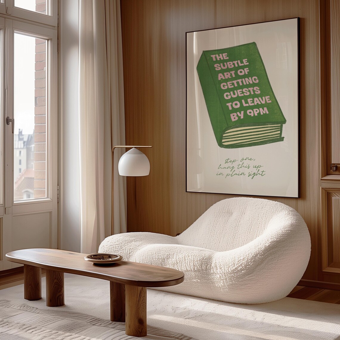 The Subtle Art Of Getting Guests To Leave By 9PM Green Funny Book Poster - Image 2