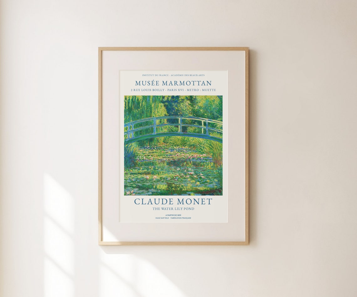 Claude Monet Water Lily Pond Bridge Exhibition Poster Wall Art Print - Image 2