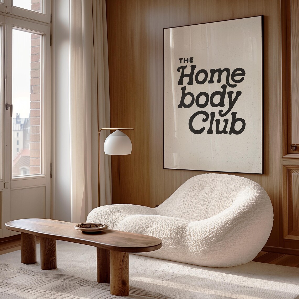 The Homebody Club Art Aesthetic Apartment Decor Minimalist Typography Print Mid Century Modern Home Gifts Large Living Room Wall Art - Image 2