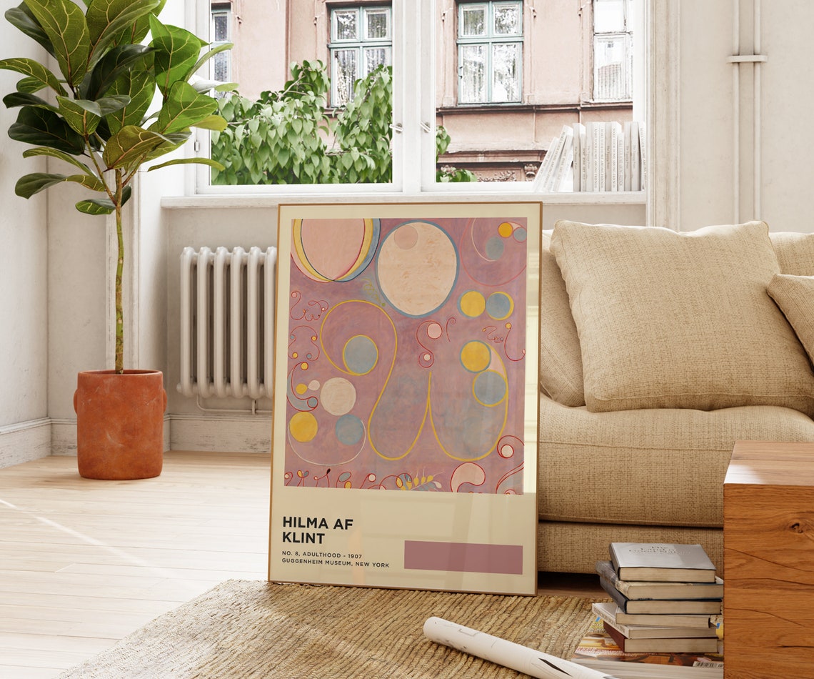 Hilma Af Klint No 8 Adulthood 1907 Pink Abstract Guggenheim Art Poster - Image 3