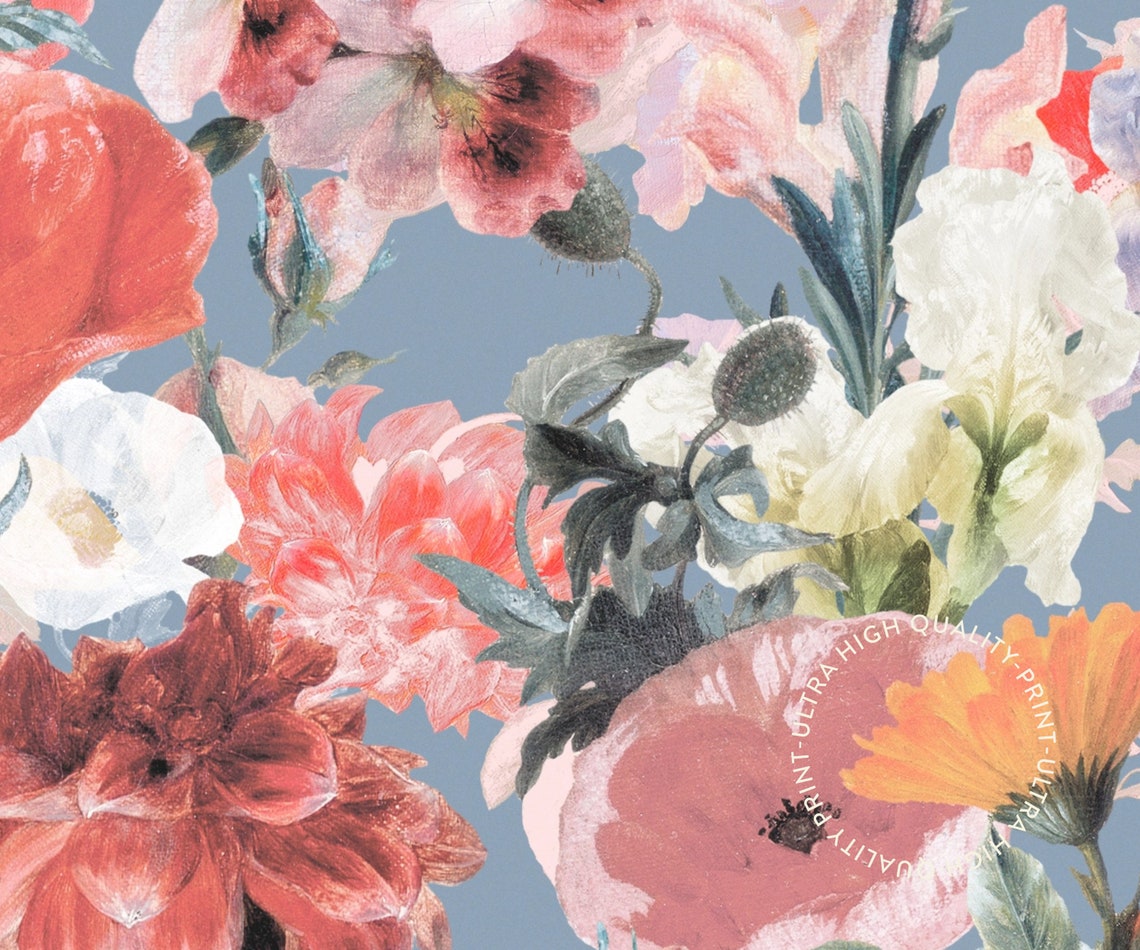 Flower Market No 25 Botanical Collection Blue Floral Wall Art Print - Image 5