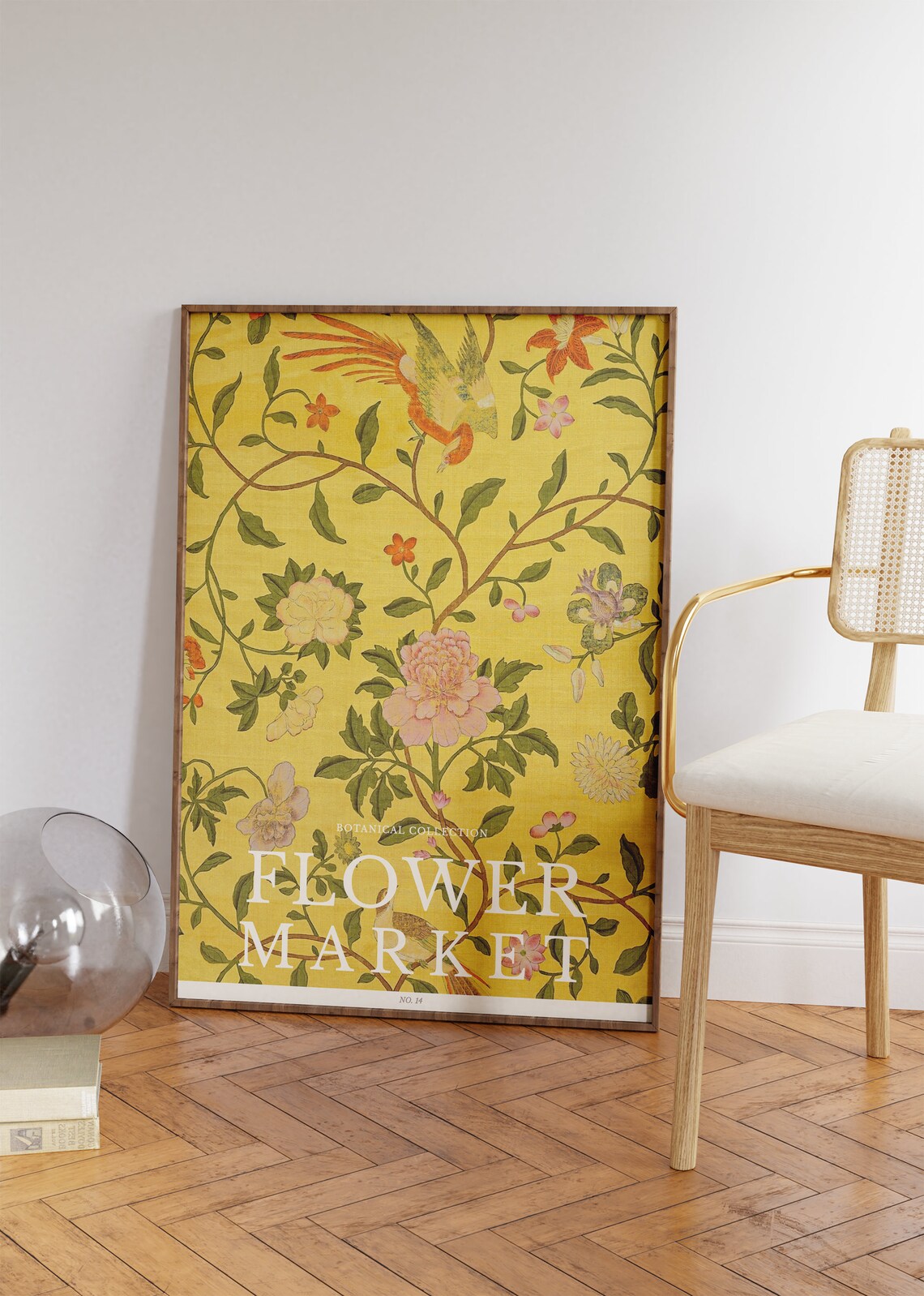 The Flower Market Posters Yellow Flower Wall Art For Living Room Vintage Flower Market Print Botanical Prints Office Wall Art - Image 2