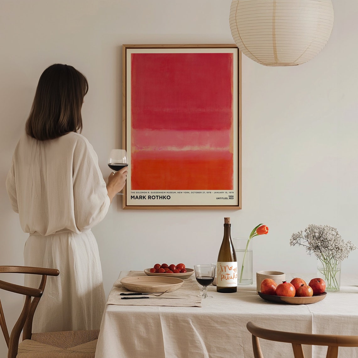 Mark Rothko Untitled Red 1956 Abstract Red Pink Color Field Art Print - Image 2