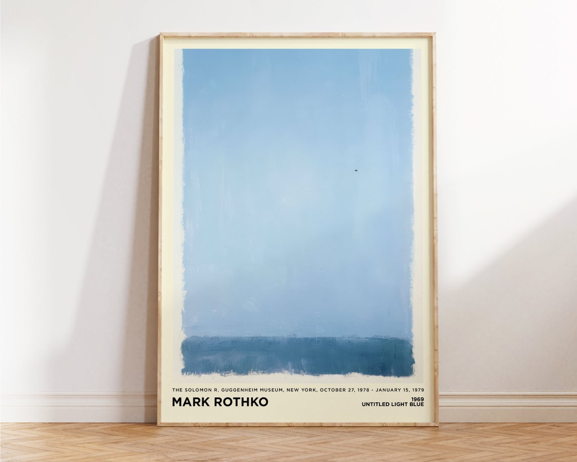 Mark Rothko Untitled Light Blue 1969 Abstract Exhibition Poster Print