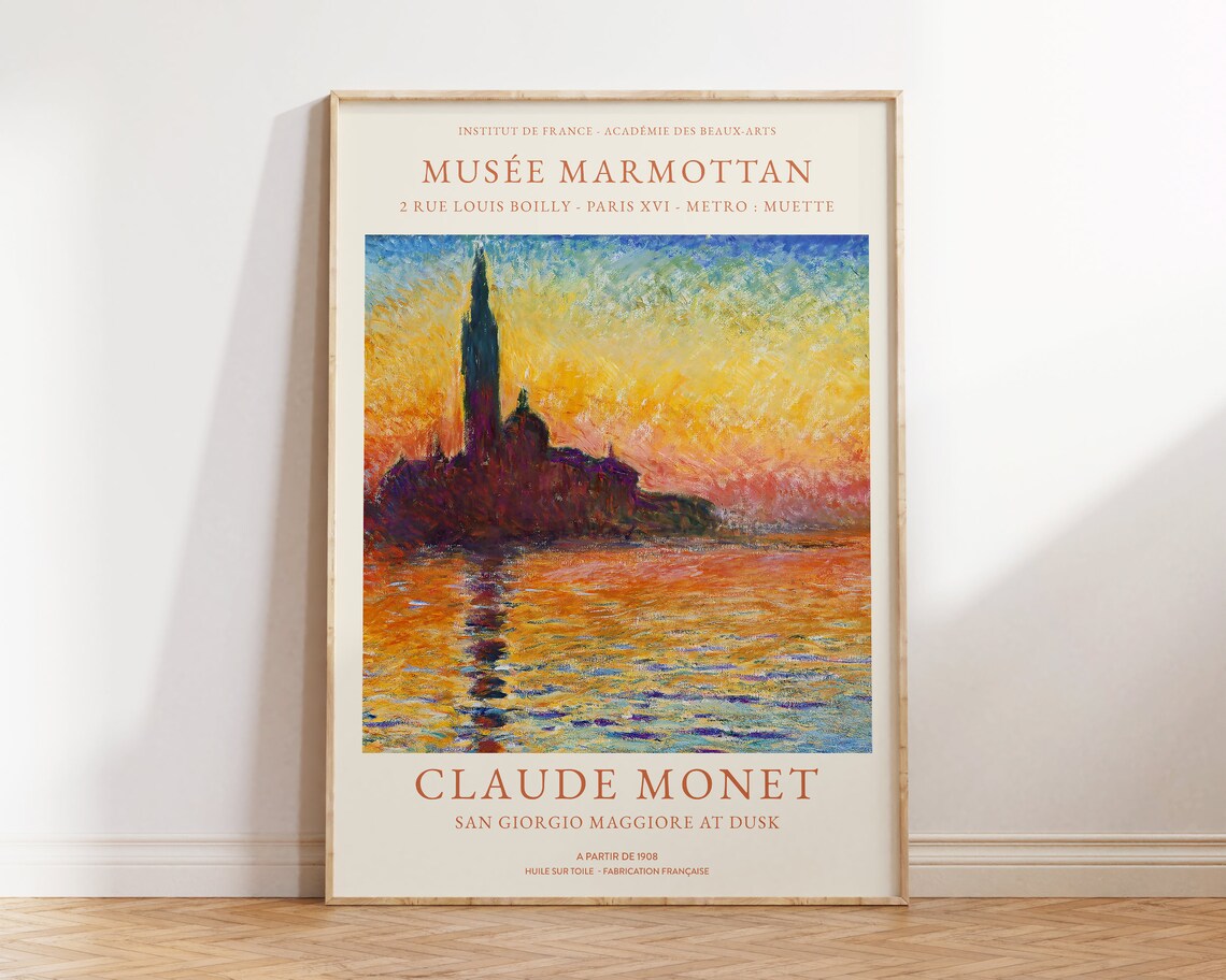 Claude Monet San Giorgio Maggiore Venice Sunset Exhibition Wall Art Poster - Image 3