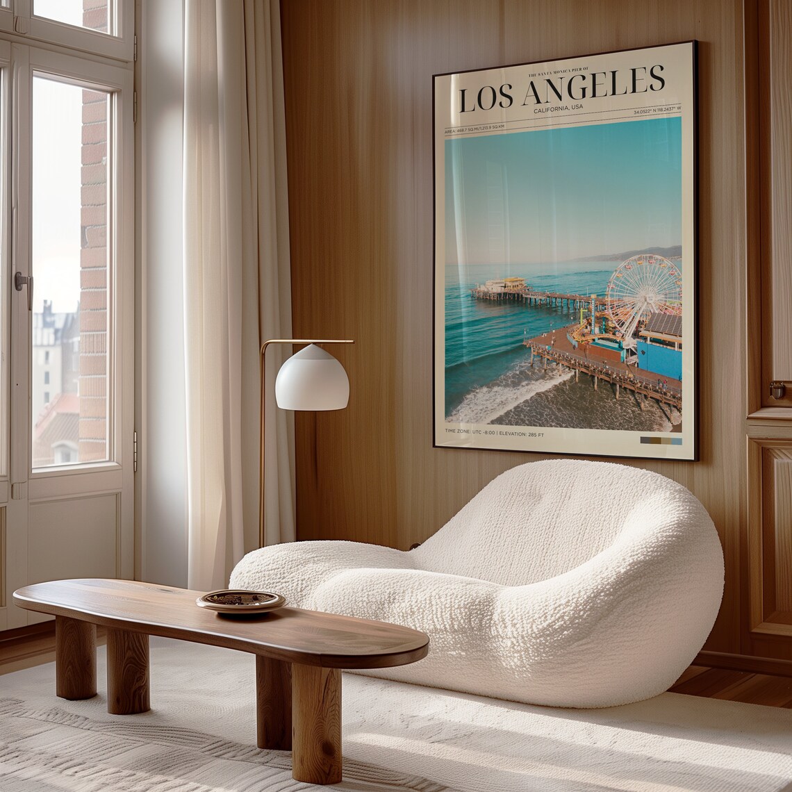 Santa Monica Pier Los Angeles Aerial Ferris Wheel Turquoise Ocean Poster - Image 4