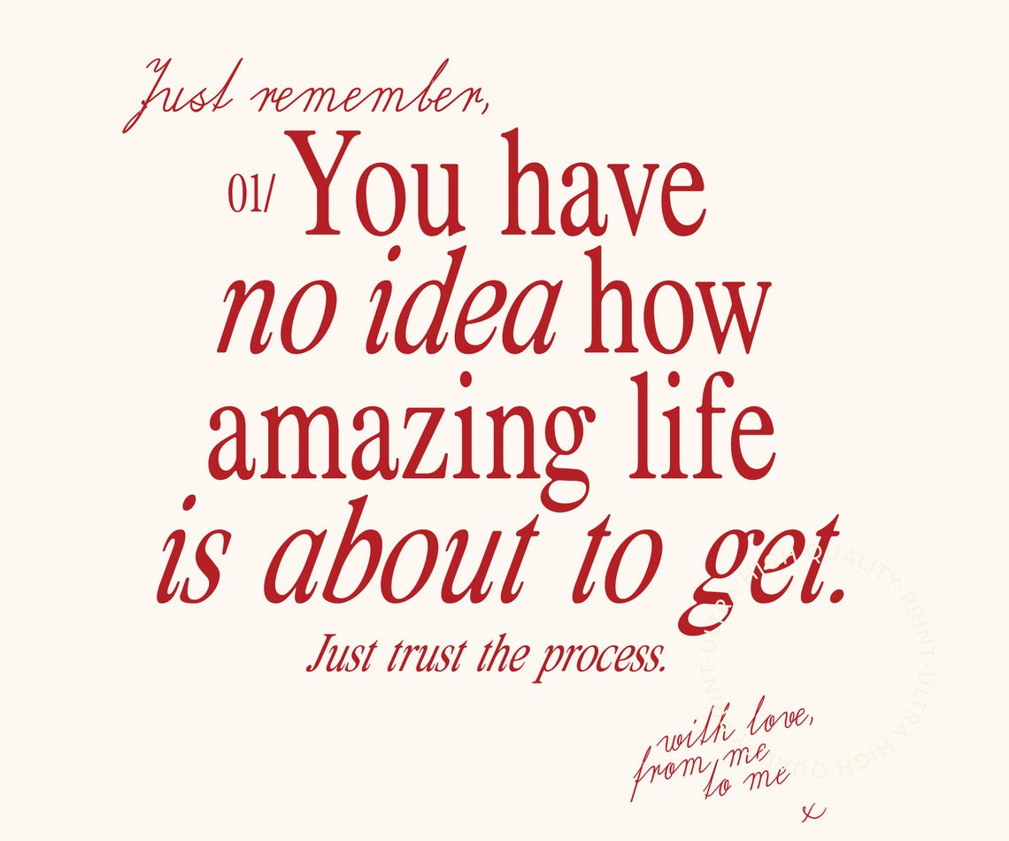 You Have No Idea How Amazing Life Is About To Get Red Quote Poster - Image 5