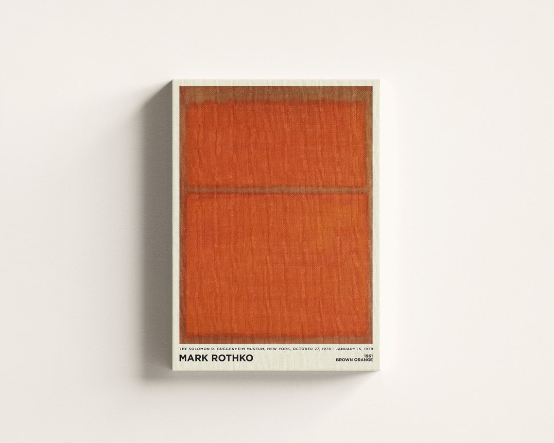 Mark Rothko Brown Orange 1961 Abstract Color Field Exhibition Poster - Image 2