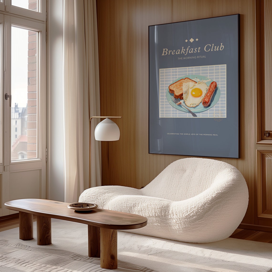 Breakfast Club Morning Ritual Retro Food Print Navy Kitchen Wall Art - Image 4