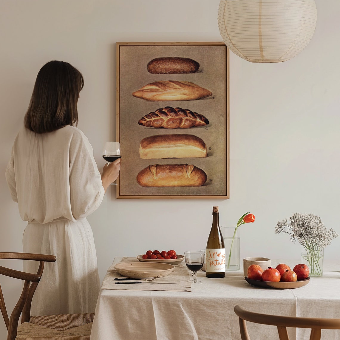 Vintage Bread Loaves Chart Rustic Bakery Kitchen Wall Art Poster - Image 4