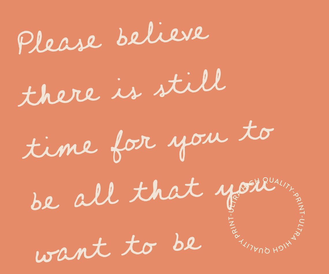 Please Believe There Is Still Time Terracotta Minimalist Quote Wall Print - Image 5