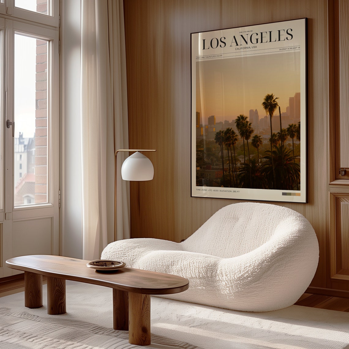Los Angeles California Palms Sunset Downtown Skyline Travel Poster - Image 4
