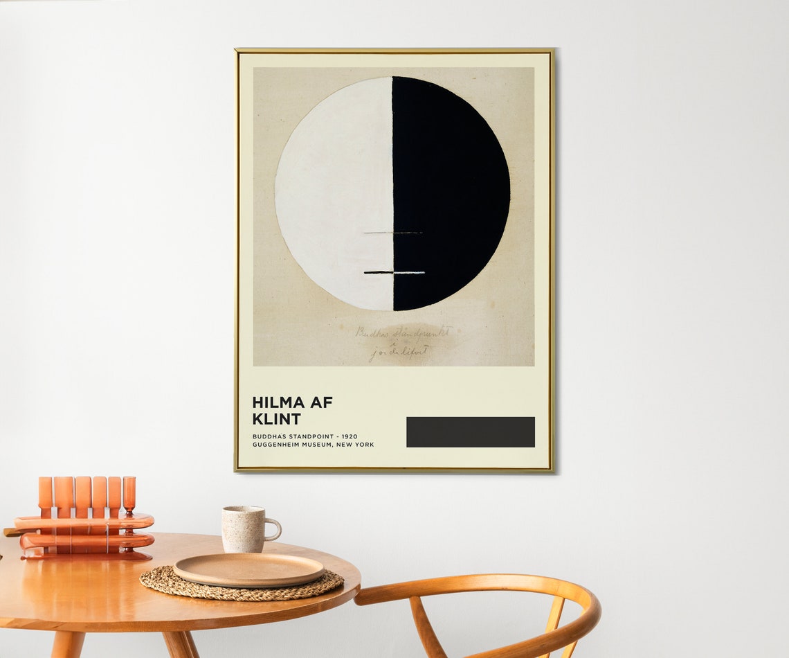 Hilma af Klint Buddhas Standpoint 1920 Black White Circle Art Print - Image 2