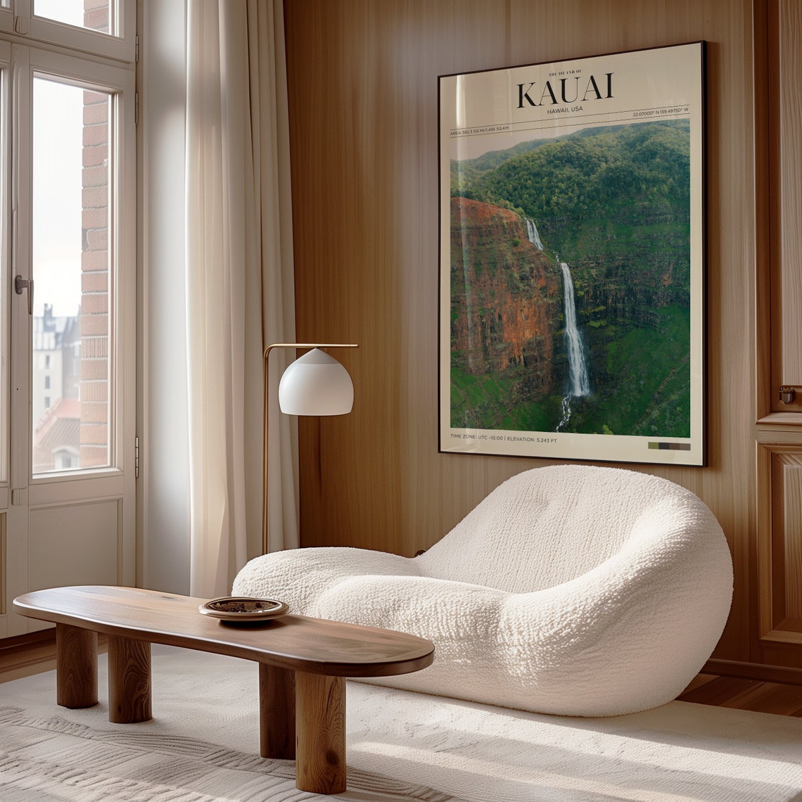 Travel Poster Hawaii Poster Kauai Falls Poster Hawaii Vintage Poster Hawaiian Wall Art For Living Room Modern Island Office Wall Art - Image 4