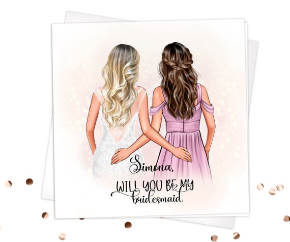 Bridesmaid Proposal Card Will You Be My Bridesmaid Proposal Card Personalized Bridesmaid Gift Custom Bridesmaid Card Maid Of Honor Card