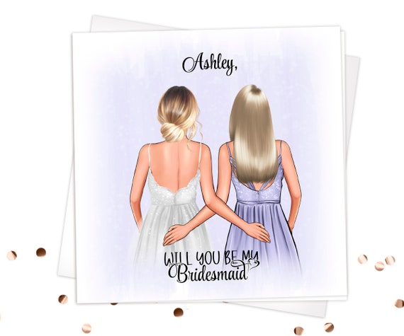 Bridesmaid Proposal Card Will You Be My Bridesmaid Proposal Card Personalized Bridesmaid Gift Custom Bridesmaid Card Maid Of Honor Gifts
