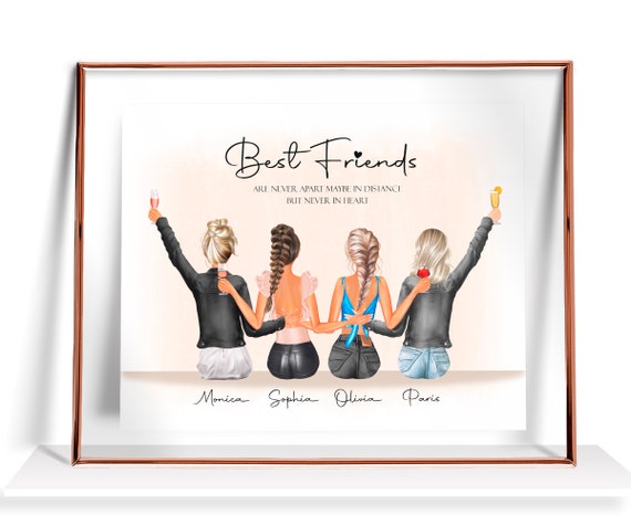 Custom 4 Best Friend Gift Personalized Friendship Print 4 Best Friend Print Best Friend Birthday Gifts Friends Gift Best Friend Gift For Her