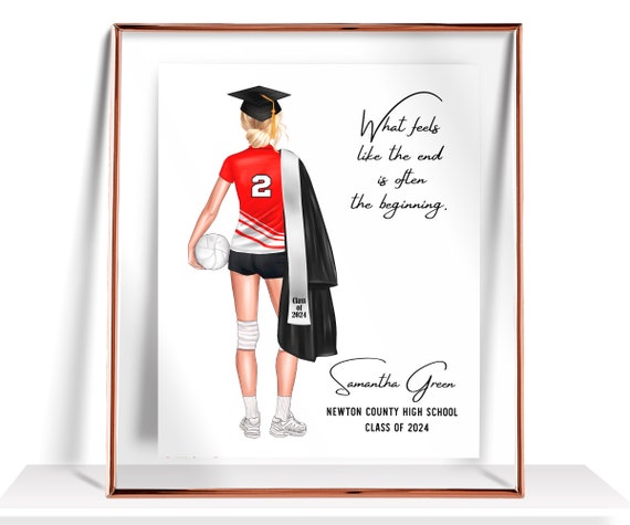 Personalized Volleyball Graduation Print Volleyball Graduation Gift Volleyball Team Print Volleyball Team Gifts Teammates Gift