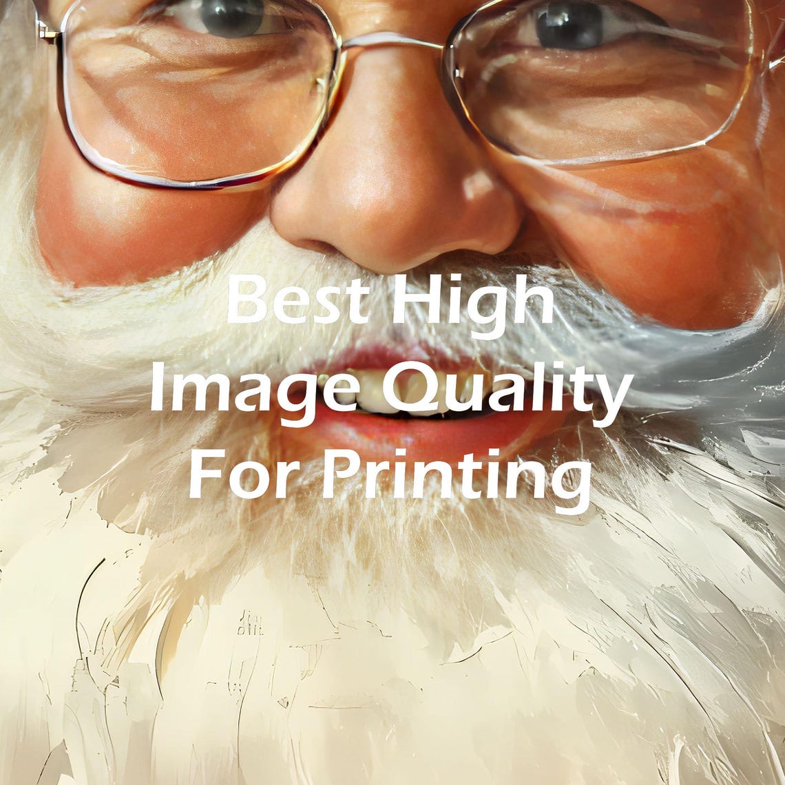Smiling Santa Claus Portrait with Glasses in Falling Snow Poster - Image 5