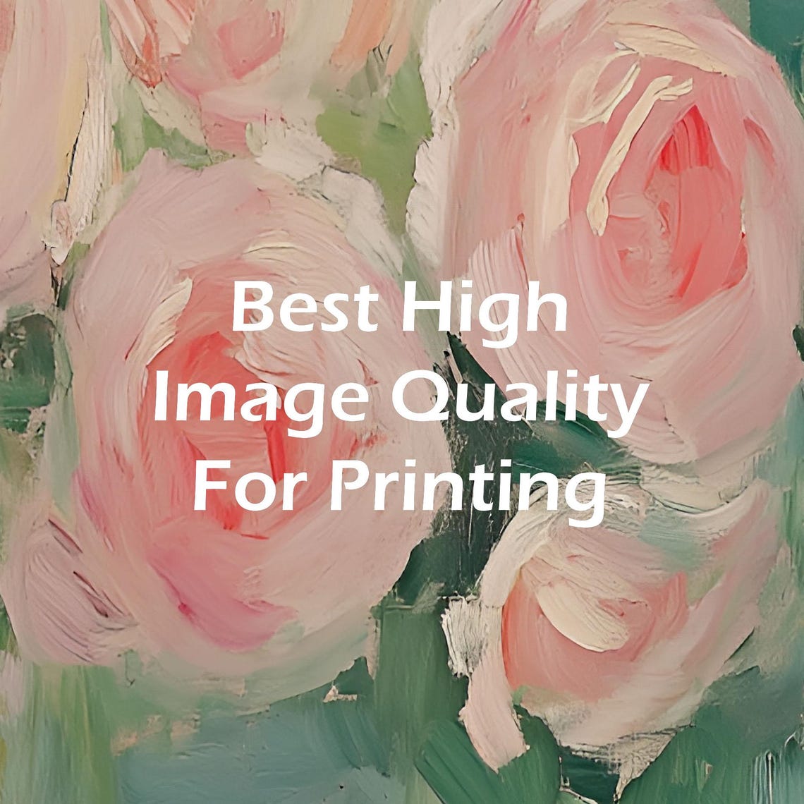 Pink Roses Bouquet Soft Impressionist Floral Oil Painting Poster - Image 4