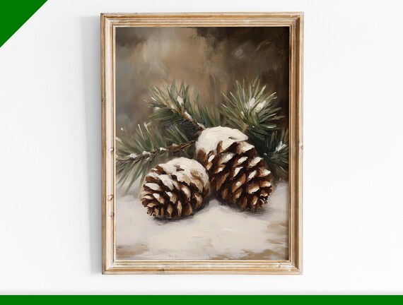 Rustic Cones Candle Decoration, Winter Decor