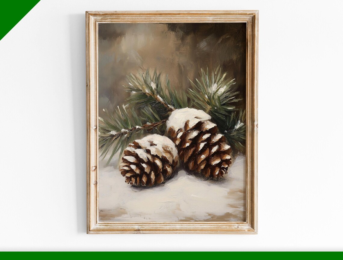 Rustic Cones Candle Decoration, Winter Decor