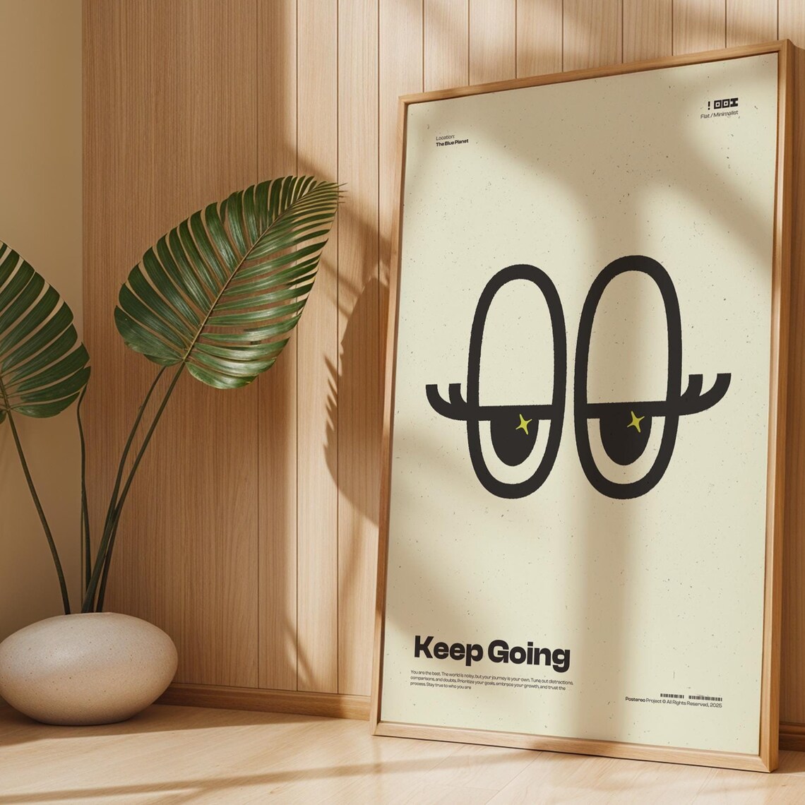 Keep Going Minimalist Abstract Eye Cream Uplifting Typography Poster